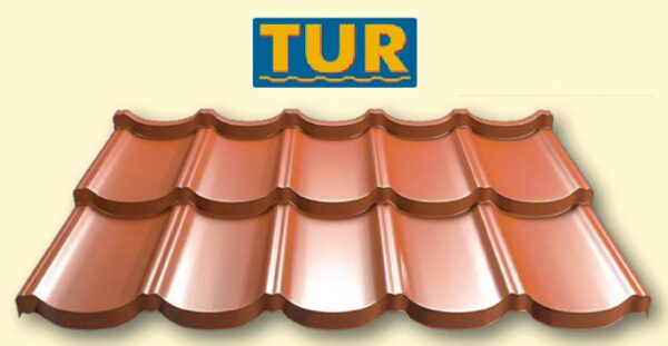 Металлочерепица модульная TUR ® | ТУР | Ral 8017 | 0,5 mm | Purmat | Польша | ™ Прушински  | 0,805 м2 |