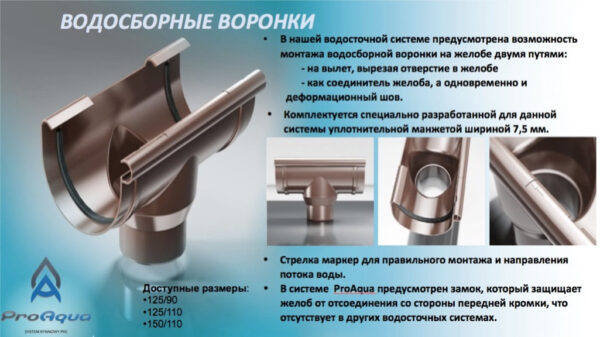 Воронка сливная ProAQUA Ø150 коричневая — изображение 5