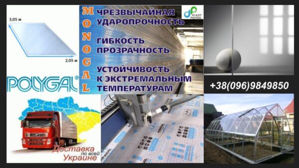 Поликарбонат монолитный 2 мм (светопрозрачный 89%) - Polygal — изображение 3