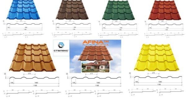 Металлочерепица "AFINA" 0,45 мм  PEMA RAL 3005 Турция — изображение 4