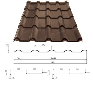 Металлочерепица AFINA PEMA RAL 8017 0,45 Optima Steel - Сталекс