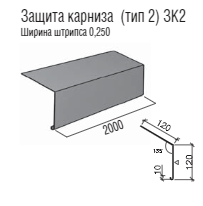 Капельник карнизная планка для кровель из битумной черепицы PE 0,5 мм