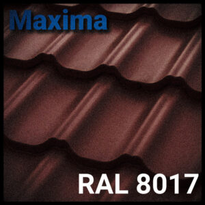 Металлочерепица MAXIMA  0,45 мм | лист (1195 мм х 2250) = 2,689 м кв| PEMA RAL 8017 | ARCELOR|