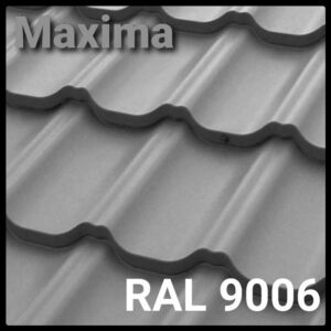 Металлочерепица MAXIMA 0,45 мм PEMA RAL 9006 Optima Steel