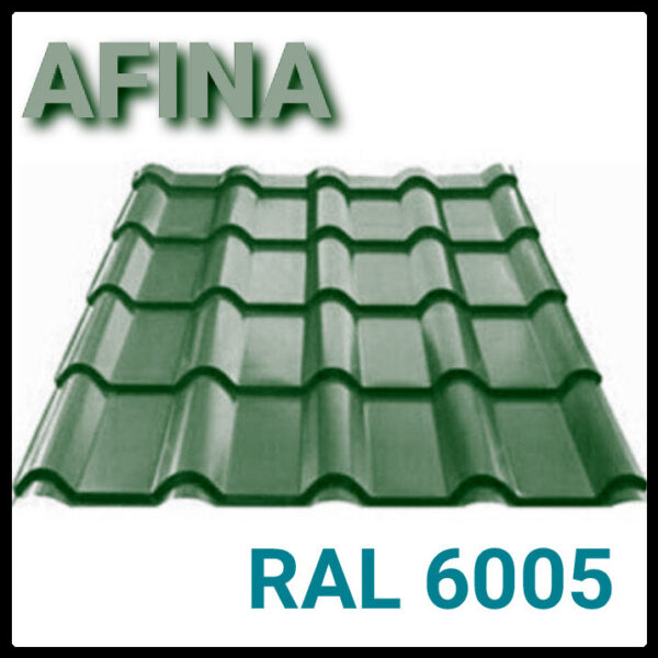 Металлочерепица AFINA 0,45 мм PEMA RAL 6005 Словакия — изображение 2