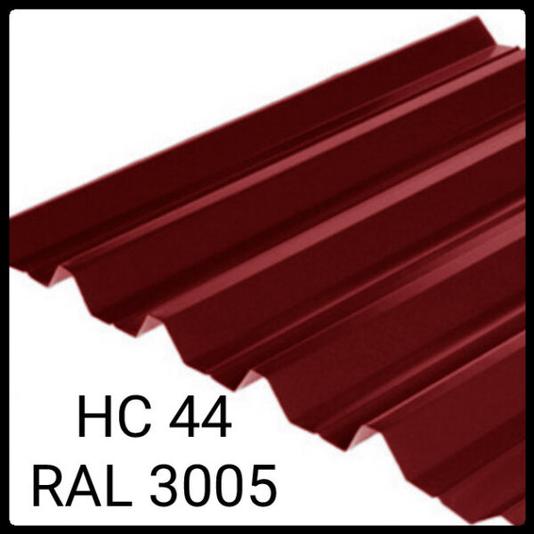 Профнастил НС-44 | RAL 3011 | PE 0.45 мм | SeahSteel | Южная Корея | — изображение 3