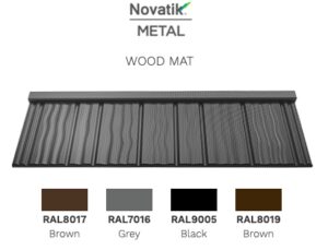 Модульная черепица Novatik Wood МАТ - Voestalpine 0,5 мм (Австрия) RAL 8019
