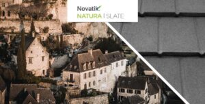 Композитная черепица Novatik NATURA SLATE silver moon (серебристый серый)