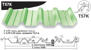 Профнастил — Т 57 Pruszynski. 0,5 мм RAL 9006