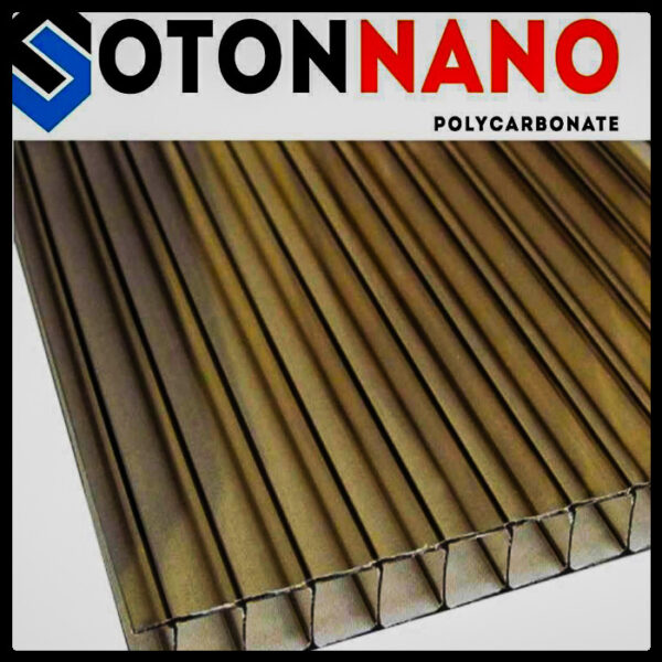 SOTON - поликарбонат сотовый 10 мм бронзовый лист (2,1 м х 6 м)